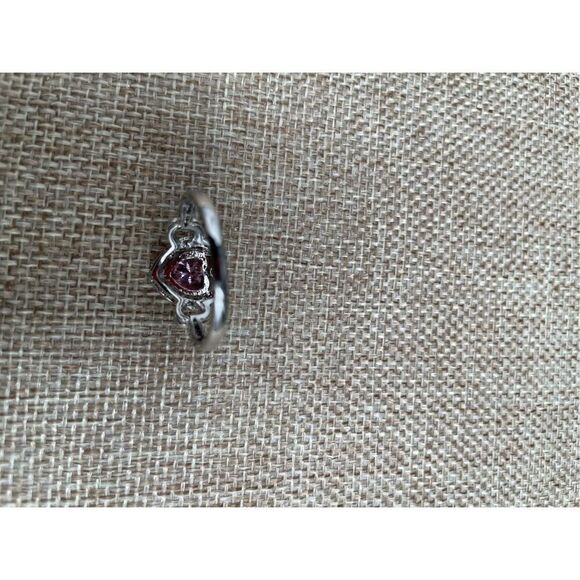 Bundle of 3 Heart Stone Rings Valentines Theme Pink and Red with Rhinestone Cute - Picture 7 of 13